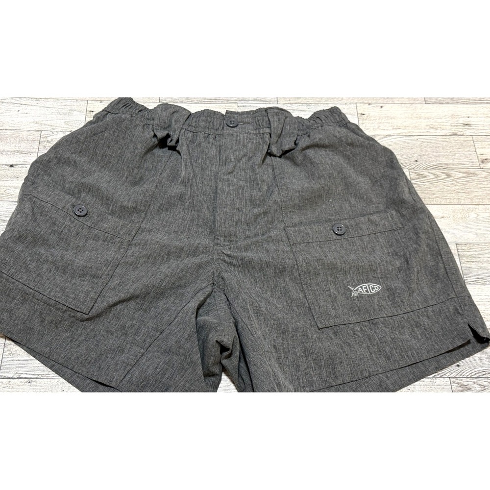 AFTCO The Original Fishing Shorts Long Mens 30 Heathered Dark Gray 6" Inseam